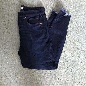 Dark wash ripped jeans